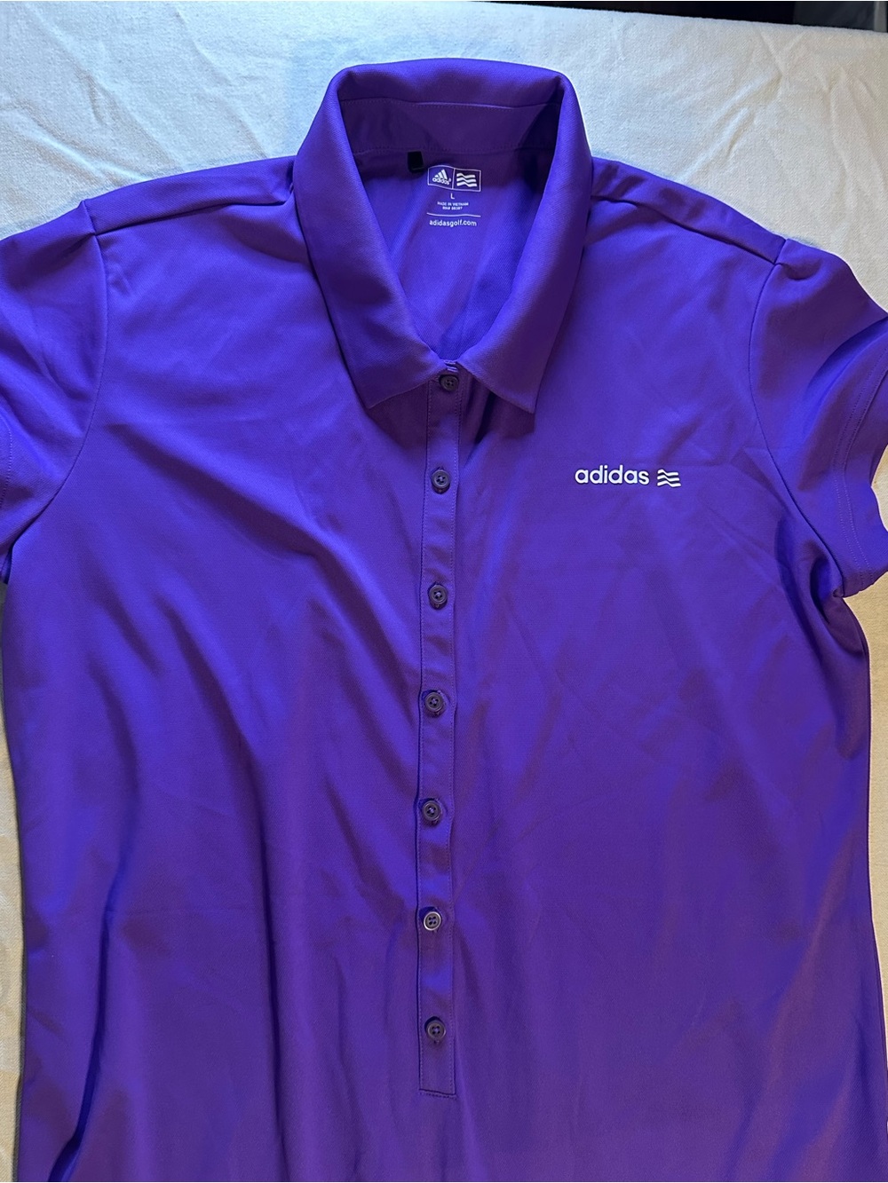 adidas Purple Polo Dress with Multicolor Side Stripes - Picture 2 of 5